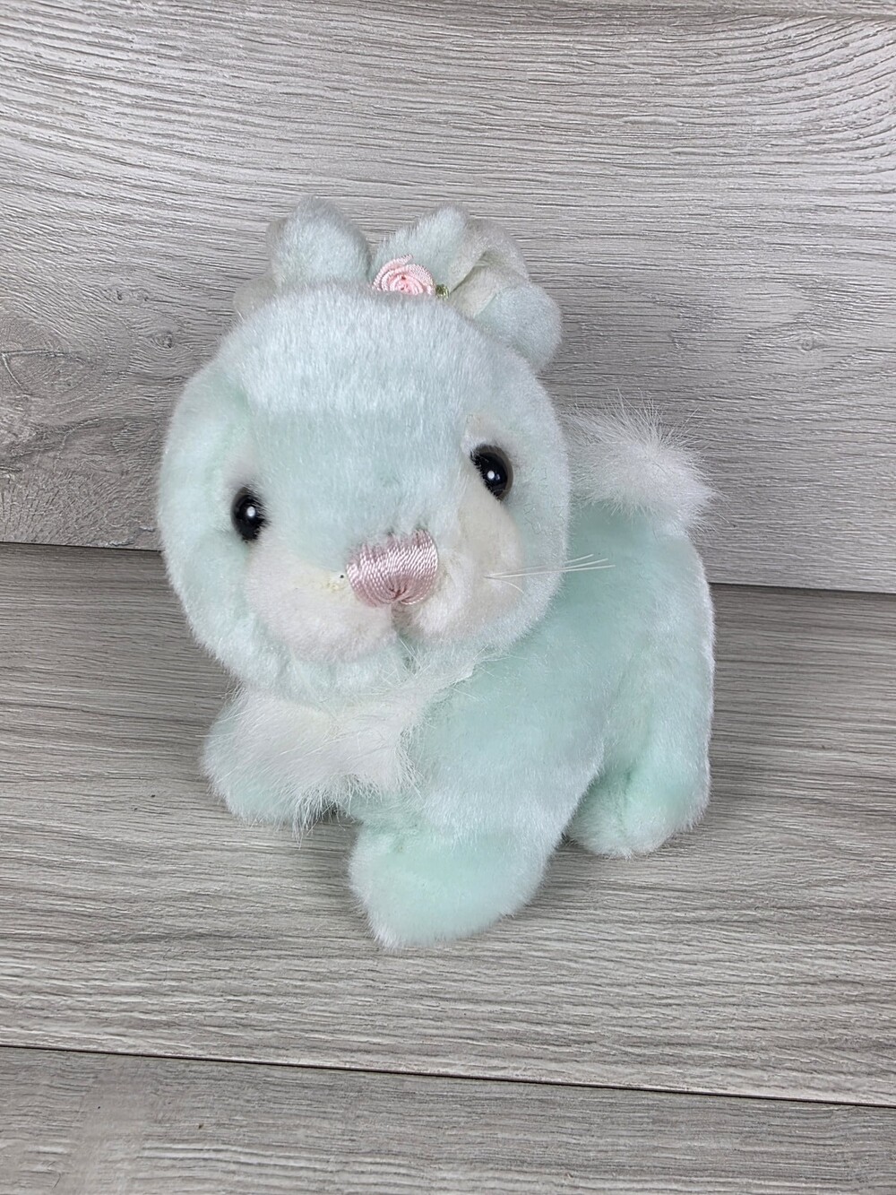 Kellytoy Plush Rabbit Light Mint Green 7" Ribbon Accent Spring Easter SU56